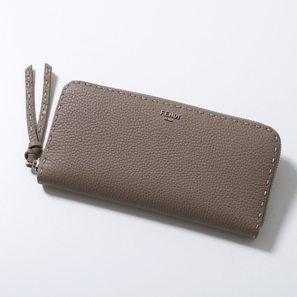 Fendi PEEKABOO Round Zip Long Wallet Leather